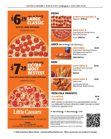 2003-2023 Little Caesar Enterprises, Inc. . Little caesars pizza menu